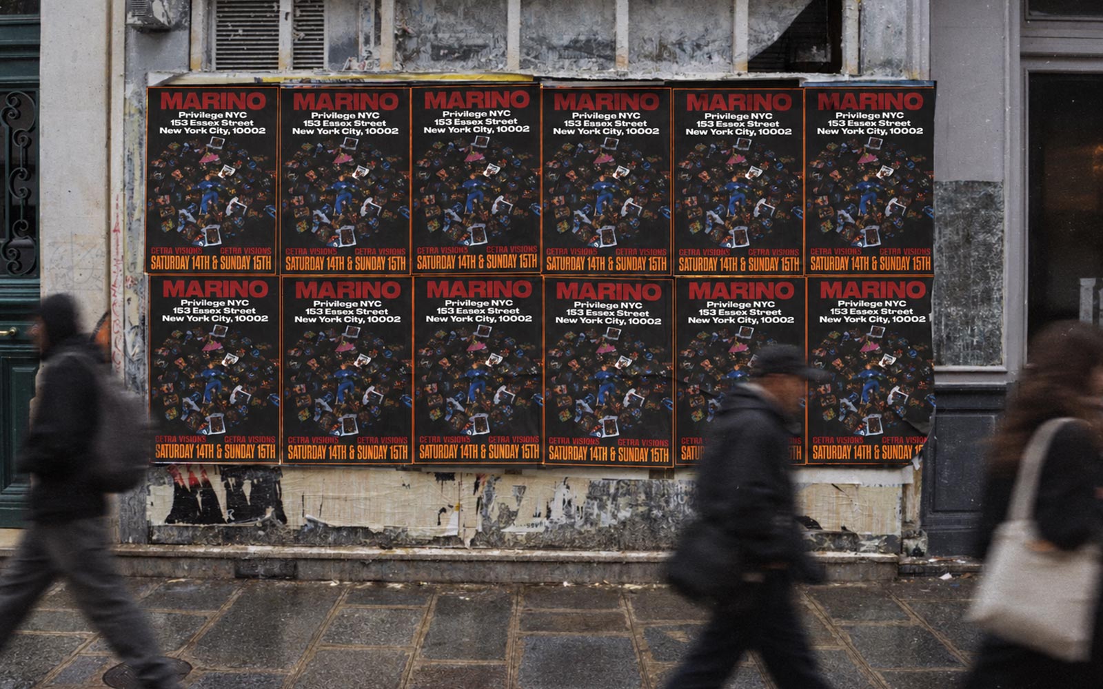 Wheatpasting Philadelphia - wild posting campaign installation for Marino at Privilege nightclub