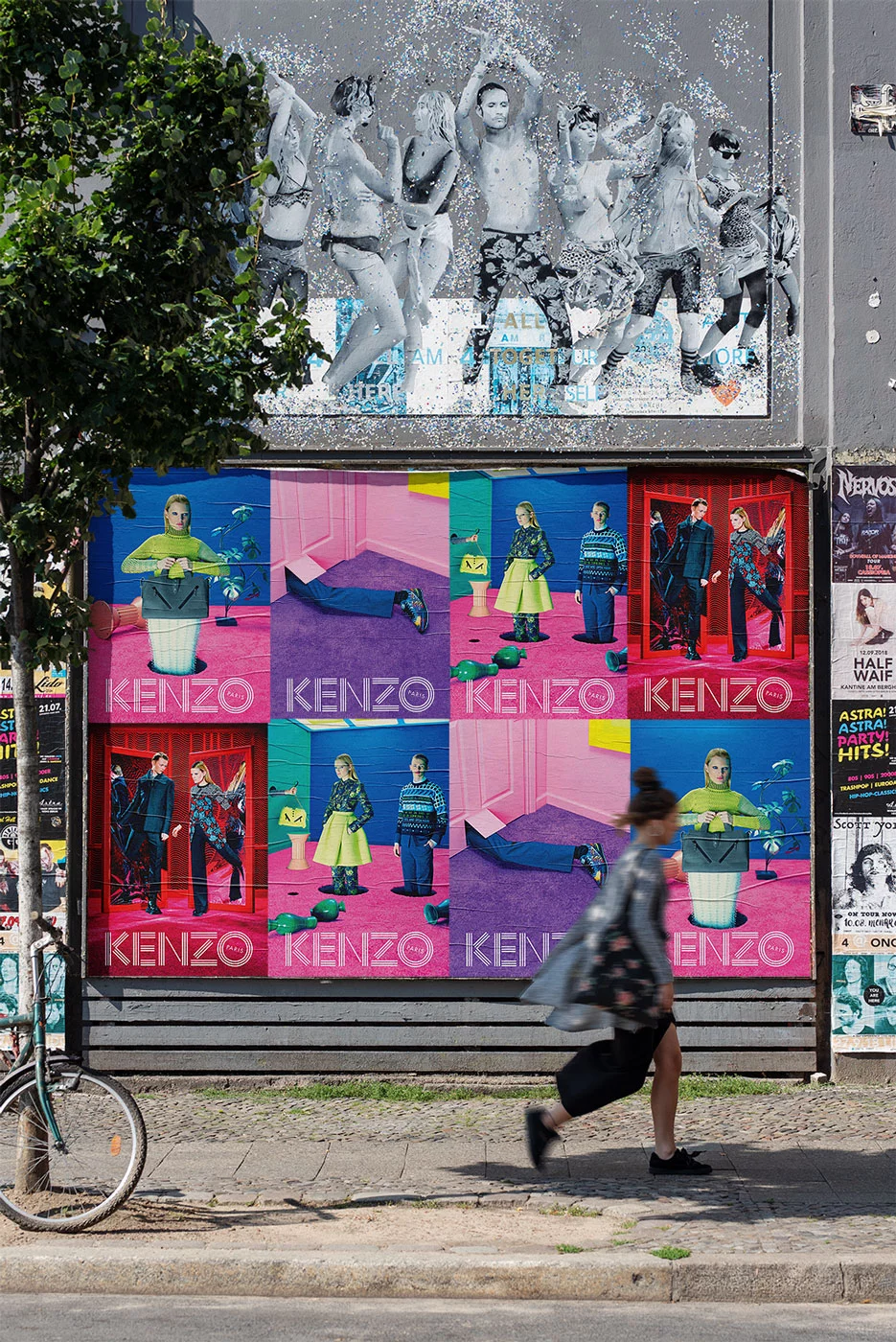 Wheatpasting Philadelphia - wild posting street takeover for Kenzo